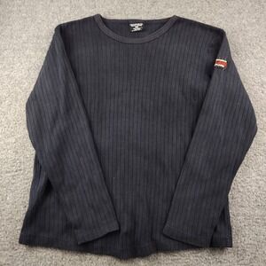 VTG Polo Jeans Co. Ralph Lauren Shirt Mens Large Slim Blue Ribbed Thermal Y2K